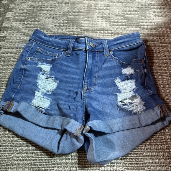 Aeropostale Ripped Blue Jean Shorts - Picture 1 of 4